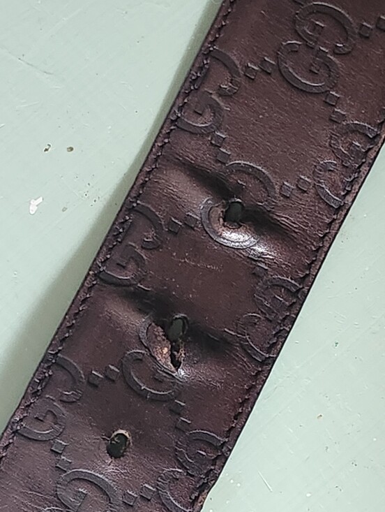 Gucci Guccissima Interlocking G Dark Brown Leather Belt Gold Tone Buckle main image 4